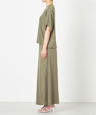 NAVE 【ReNAVE・セットアップ可/洗える/UVケア/接触冷感】フィブリルシャンブレー Tブラウス カーキ系