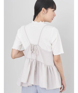 earth music&ecology ＳＥＴ２点ジャガードビスチェ＋リブプルオーバー