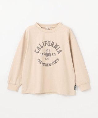 ANY KIDS ロゴプリント 長袖Tシャツ ベージュ