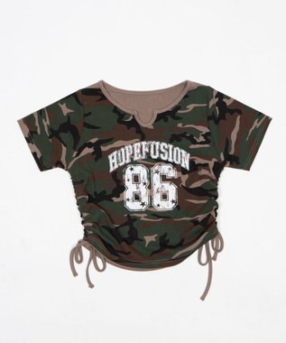 WEGO キーネックサイドレースアップちびT 柄5