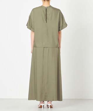 NAVE 【ReNAVE・セットアップ可/洗える/UVケア/接触冷感】フィブリルシャンブレー Tブラウス カーキ系