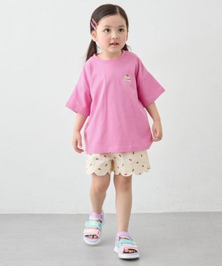 ANY KIDS 【洗濯機可能】スカラップショートパンツ エクリュ（サクランボ×ドット）