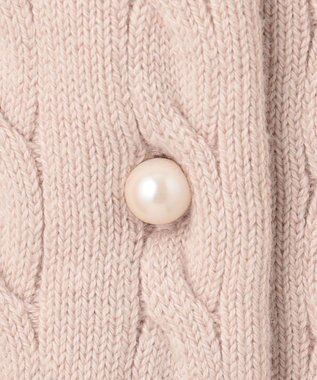 組曲 【前後着用可】コットンカシミヤ混2WAYケーブル ニット ピンクベージュ系