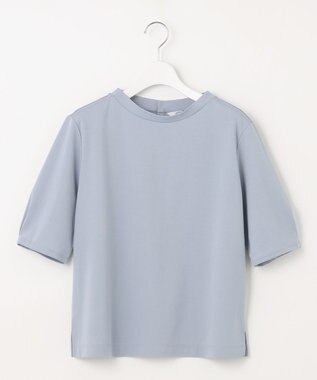 J.PRESS LADIES S 【洗える・抗菌防臭・接触冷感・吸水速乾】ドライポンチ モックネック カットソー サックス系