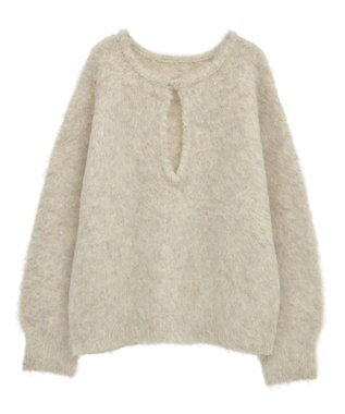 Green Parks 前後２ｗａｙキーネックシャギーニット Beige