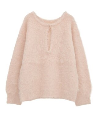 Green Parks 前後２ｗａｙキーネックシャギーニット Pink