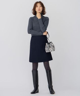 23区 【CLASSY.1月号掲載】ウーステッドウール タートルネック ニット グレー系