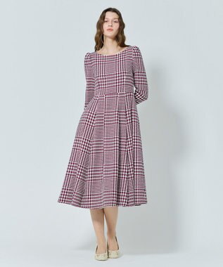 TOCCA 【百田夏菜子さん着用】【消臭】FROSTED CHECK TWEED ドレス アイボリー系