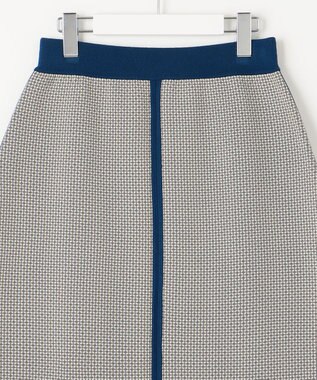 自由区 S 【リバーシブル・セットアップ対応・洗える】レーヨンストレッチリバーシブルニット スカート リッツブルー×シャンパン