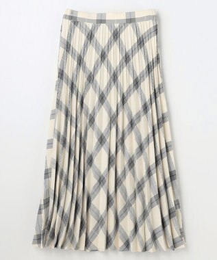 ANY 【新色追加/ウエストゴム】ウーリッシュプリーツスカート アイボリー系チェック