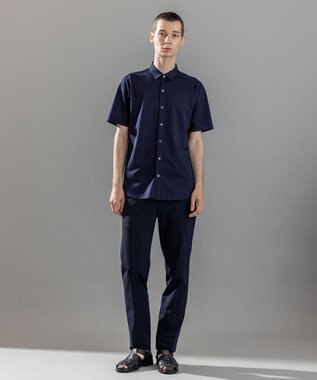 JOSEPH HOMME ＜新色追加＞【ストレッチ】ハイゲージコットンジャージー 　レギュラーカラーシャツ 【新色】ネイビー系