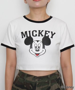 WEGO MICKEY　MOUSE／リンガーTシャツ ホワイト