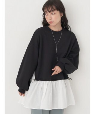 earth music&ecology ダンボールレイヤードチュニック Black