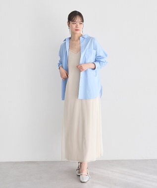 earth music&ecology SET2点チュール＆キャミワンピース Ecru