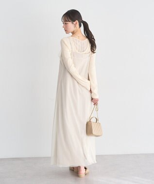 earth music&ecology SET2点チュール＆キャミワンピース Ecru