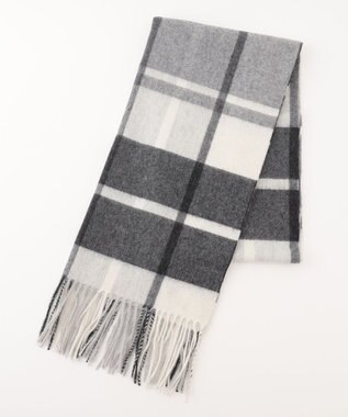 J.PRESS LADIES カシミヤチェック マフラー ライトグレー系3