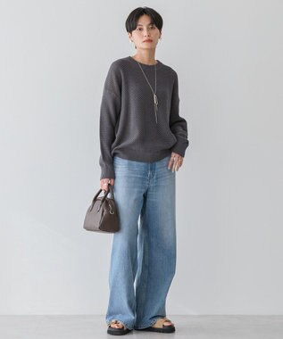 AMERICAN HOLIC 透かし編みニットプルオーバー Charcoal Gray
