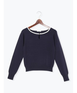 Te chichi スクエアチャームキーネックプルオーバー ネイビー