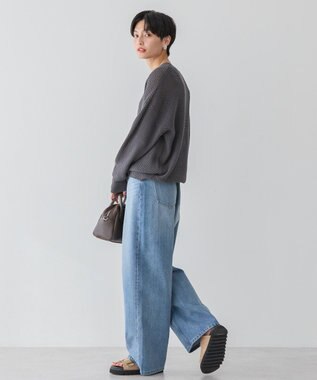 AMERICAN HOLIC 透かし編みニットプルオーバー Charcoal Gray