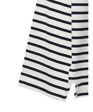 earth music&ecology レースボーダーカットソープルオーバー Navy