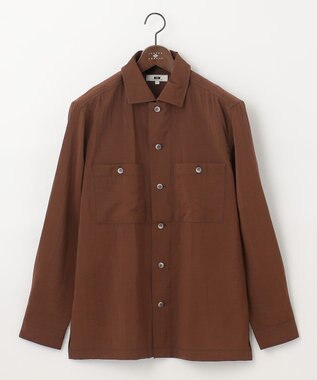 JOSEPH ABBOUD 【サスティナブル】リンクルマイヤー シャツアウター ブラウン系