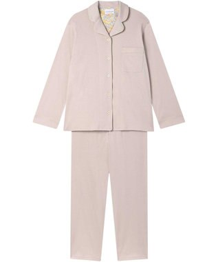 une nana cool 【綿100%】60/1 シルケットスムース 長袖開襟 MADE WITH LIBERTY FABRIC