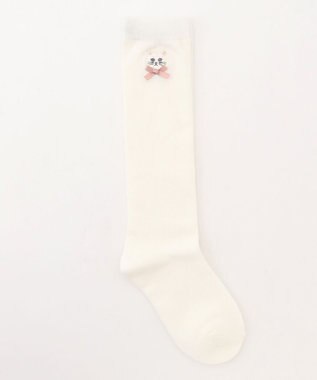 ANY KIDS ネコ刺繍　ハイソックス