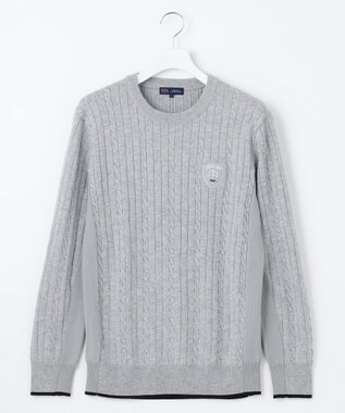 23区GOLF 【MEN】【ウォッシャブル】ストレッチ カラーニット ライトグレー系