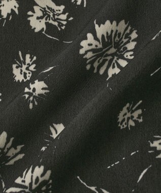 YECCA VECCA フラワー柄プリーツMIXワンピース Black