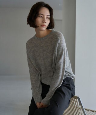 UNFILO ファインアルパカ クルーネック グレー