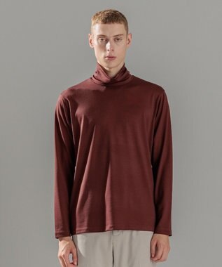 JOSEPH HOMME ウールジャージーウォッシャブル　タートルネック ワイン系