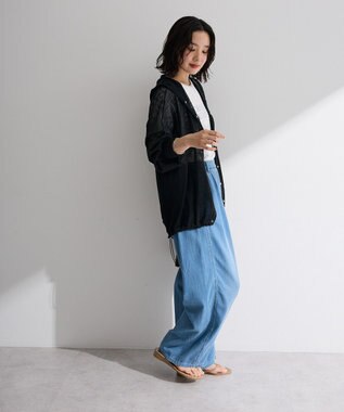 Green Parks リングドットニットパーカー Black