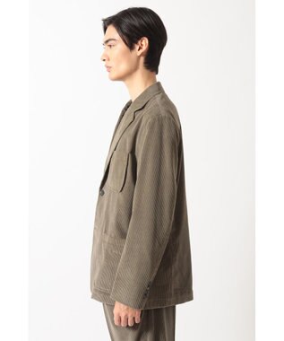 DAKS ソフトイタリアンコーデュロイカジュアルテーラードブレザー カーキ