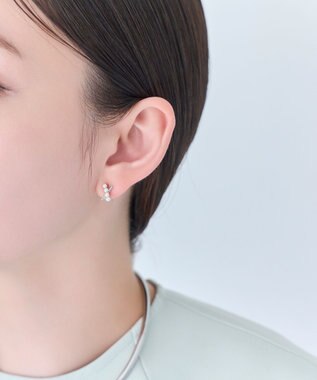 Phoebe 【痛くないシリーズ/金属アレルギー対応】パールクロスライトフィットイヤリング　シルバー シルバー