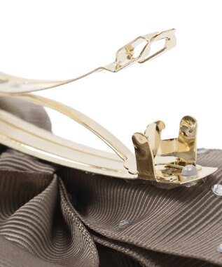 Maison de FLEUR ビジューグログランリボンバレッタ Brown