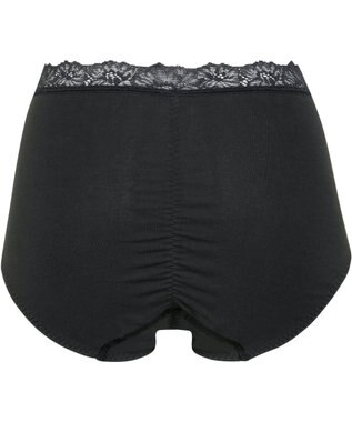 Wing サニタリーショーツ 綿混素材(身生地部) ナプキンがズレにくい仕様 ウエストがくいこみにくい 生理用ショーツ 深ばき はきこみ丈ふかめ EC8590 ウイング／ワコール ブラック