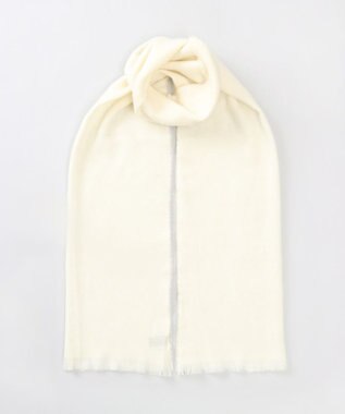 AURORA 【 LANVIN COLLECTION（ランバン コレクション） 】エアリーカシミヤ中厚無地ストール オフホワイト