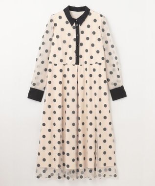 GRACE CONTINENTAL ラメドット刺繍ドレス キナリ