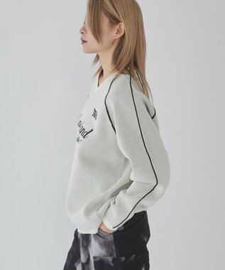 WEGO 【ユニセックス着用ITEM】ゲームロゴメッシュジャガードプルオーバー オフホワイト