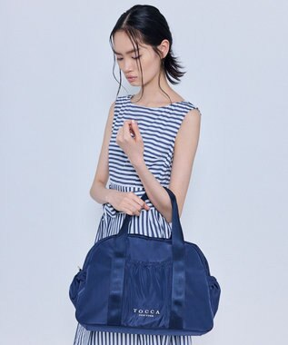 TOCCA 【WEB＆一部店舗限定】【一部カラー撥水・A4サイズ対応】AMIRARE BOSTON L ボストンバッグ ネイビー系