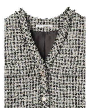 Green Parks ・ＥＬＥＮＣＡＲＥ　ＤＵＥ　ツィードノーカラーベスト Ivory