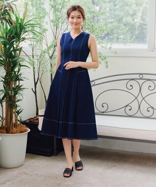 Tiaclasse 【小倉優子さん着用】ラタン風配色ストラップサンダル ブラック