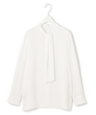 【UVケア・速乾・洗える】BackSatinAmunzen スカーフタイブラウス