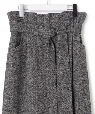 23区 L ヘリンボーンループツイード Iライン スカート ブラック系