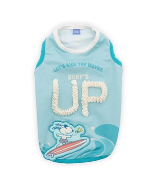 PET PARADISE スヌーピー  エコメイド タンクトップ 《サーフ柄》小型犬 ライトブルー