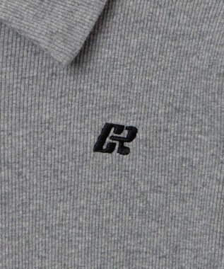 WEGO ワンポイント刺繍WZIP長袖トップス 杢グレー