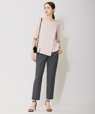 ICB 【セットアップ対応・洗える】 LooseWeave テーパードパンツ チャコール系