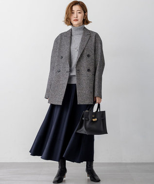 23区 S 【見上愛さん着用/VERY12月号掲載】ループミックスツイード ダブル ジャコット モノトーン