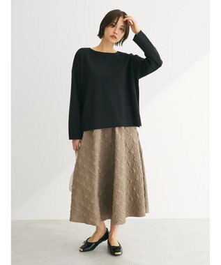 Green Parks 洗える　ボートネックニットプルオーバー Black