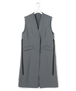 ICB L 【WEB＆一部店舗限定】 SerikaWorsted ノーカラーロングジレ ミディアムグレー